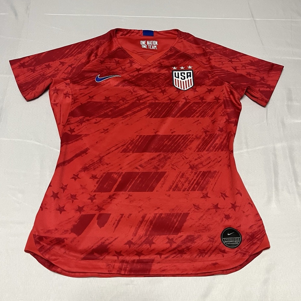 Nike USA 2019 Away Soccer Jersey USWNT Women's Small World Cup Red